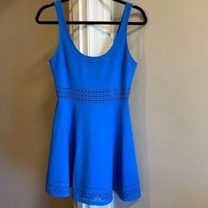 Elizabeth and James Blue Fit and Flare Mini Cutout Dress